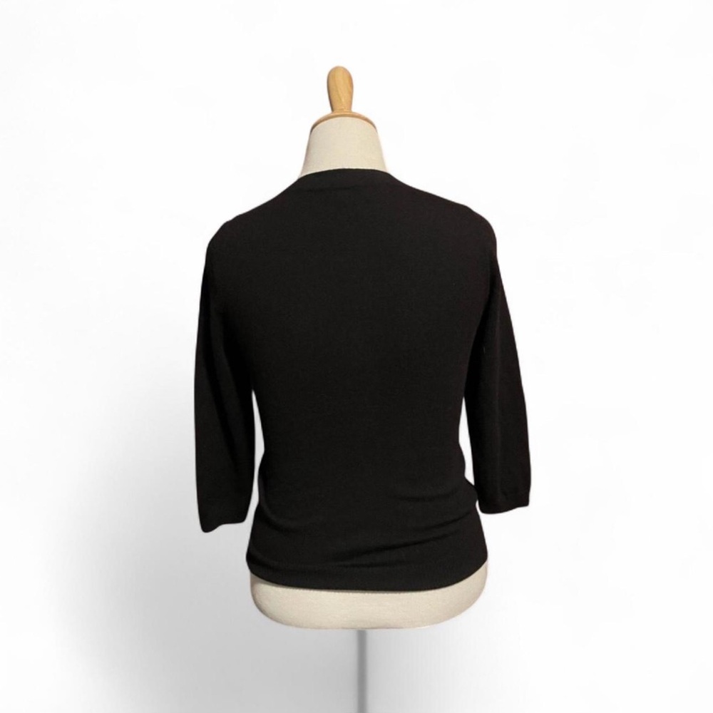 Talbots Women's Medium 100% Pure Cashmere Sweater Solid Black Top - Picture 2 of 3